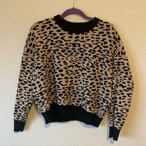 Leopard type pull over sweater